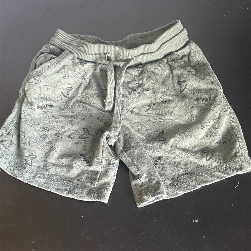 Casual Drawstring boys dinosaur Shorts - Green 3t